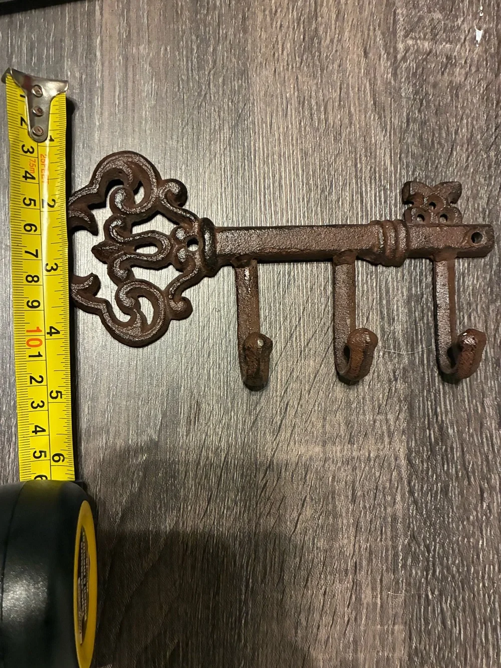 Rust Brown Decorative Cast Iron Wall Hook Rack
